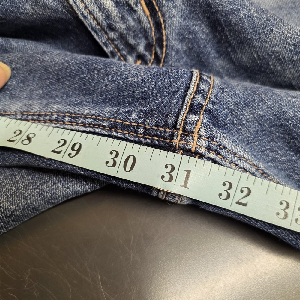 American Eagle Ex-Boyfriend Jeans Women 12 Blue High Rise Relaxed Strigid - Picture 7 of 9